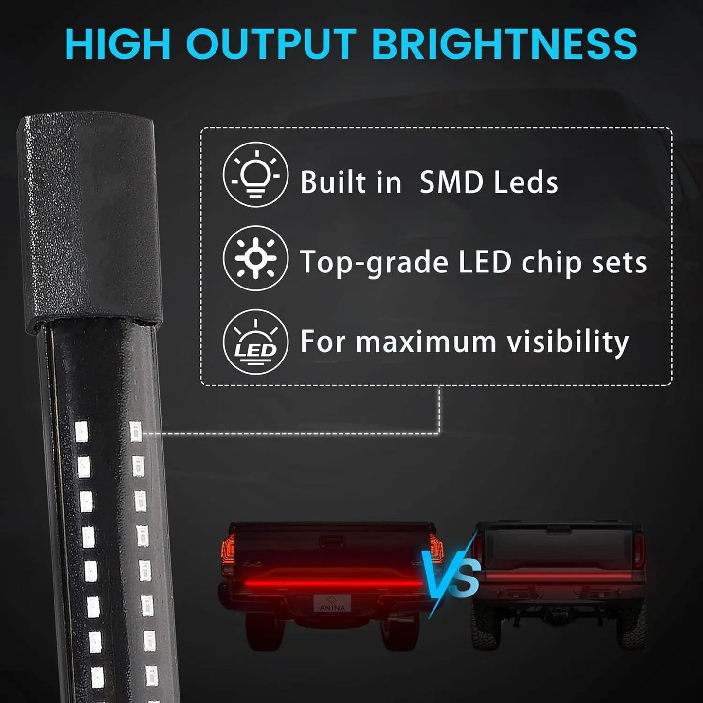 60 Inch LED Tailgate Light Bar for Chevrolet Silverado GMC Sierra and Ford F150