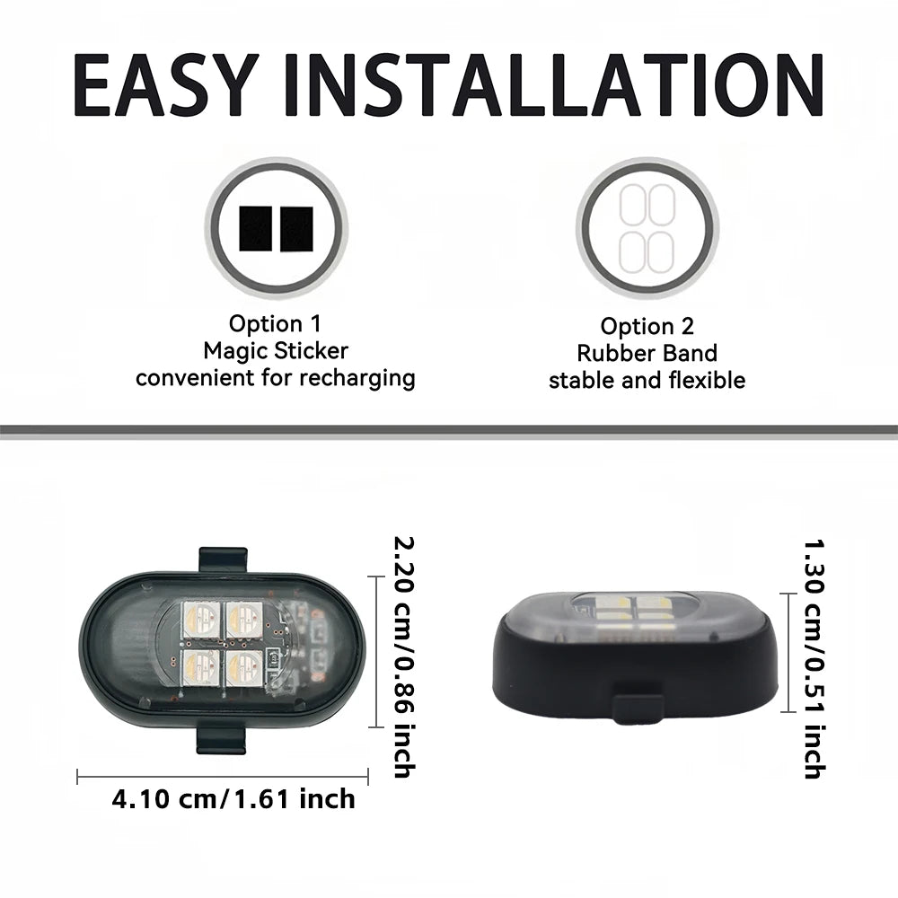 Wireless RGB Car Interior Ambient Lights – Rechargeable LED Mood Lighting