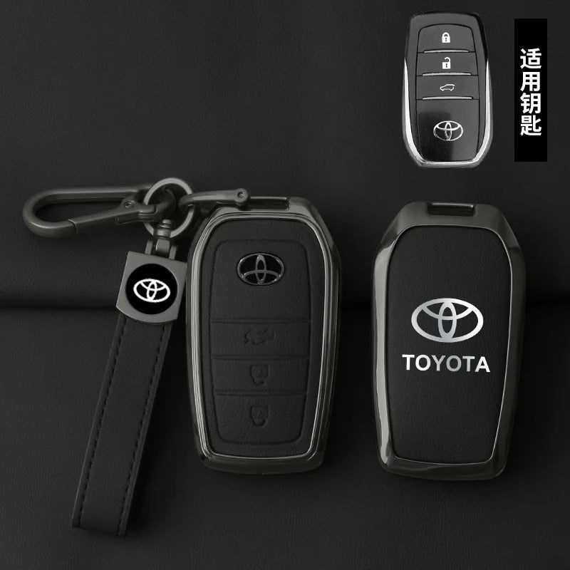 Zinc alloy and leather key case for Toyota – Stylish protection for your car key