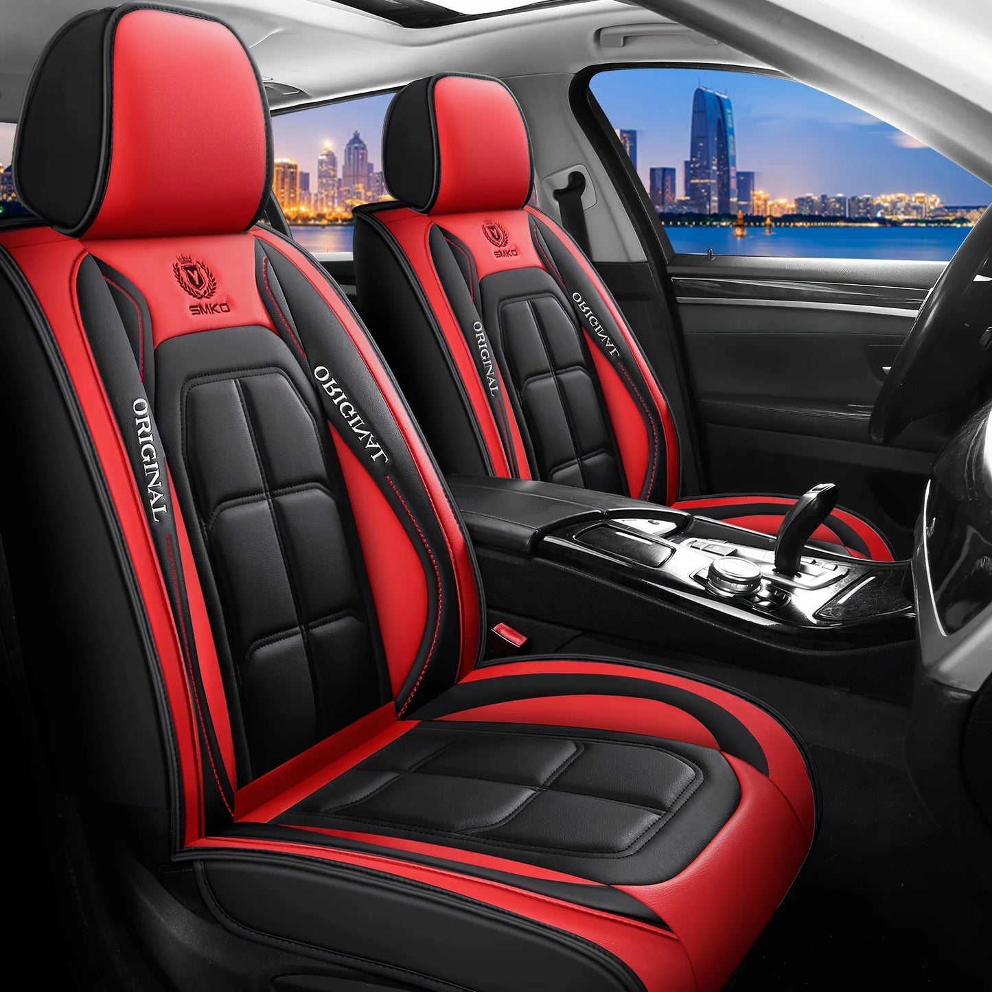 Universal Full Leather Car Seat Cover – Premium All-Season Protection for Driver & Passenger Seats