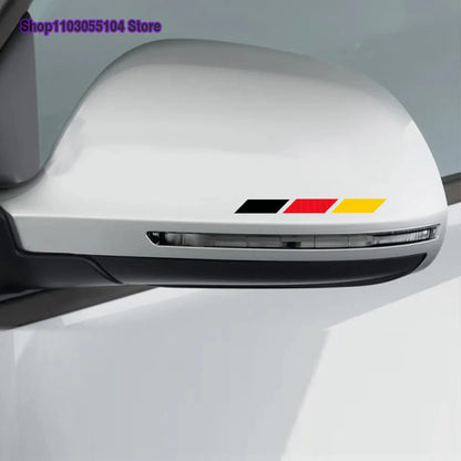 3-color car stickers for VW – sporty accent stripes in black, red, and yellow (4-piece set)