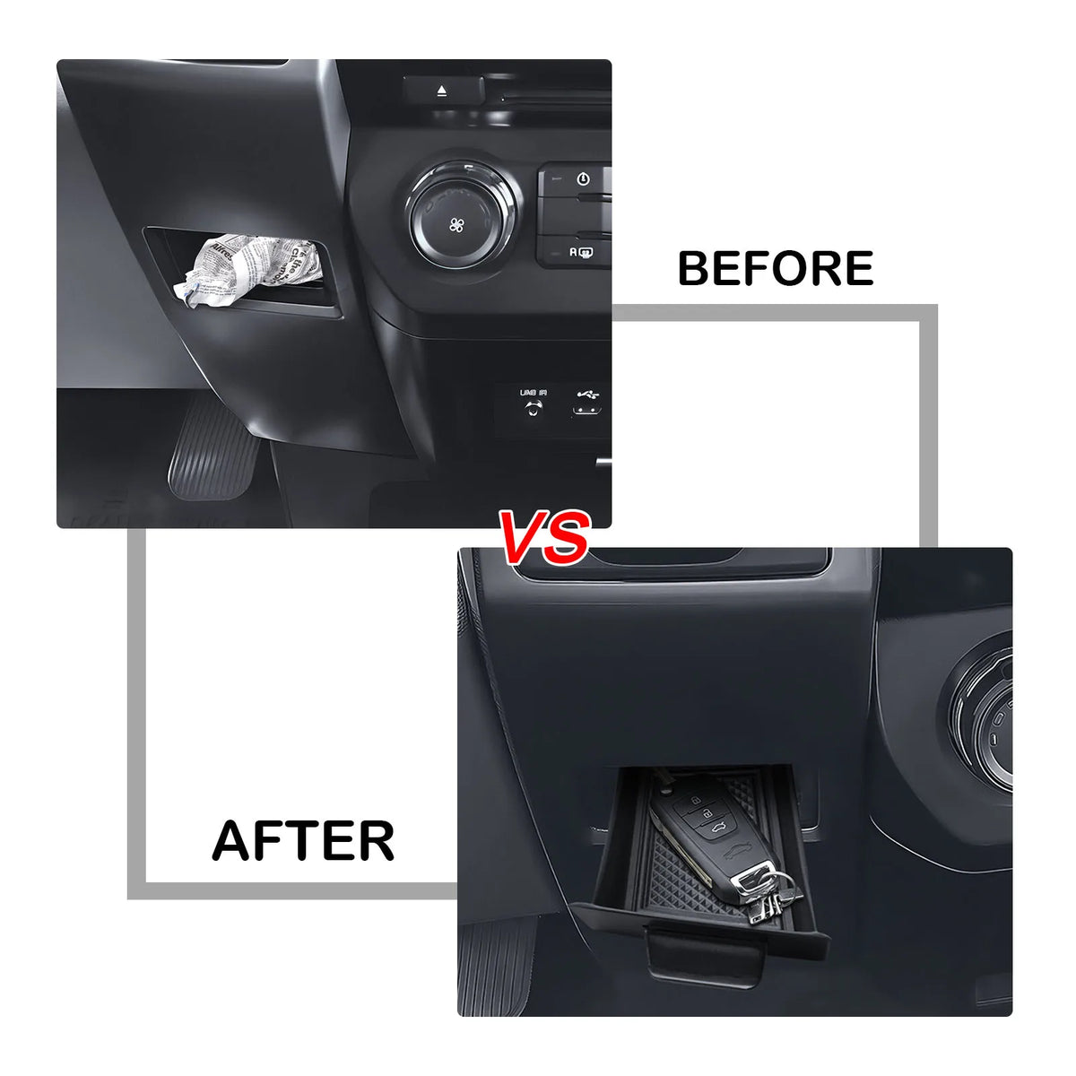 Hidden Center Console Drawer Organizer for Ford F-150 (2015–2020)