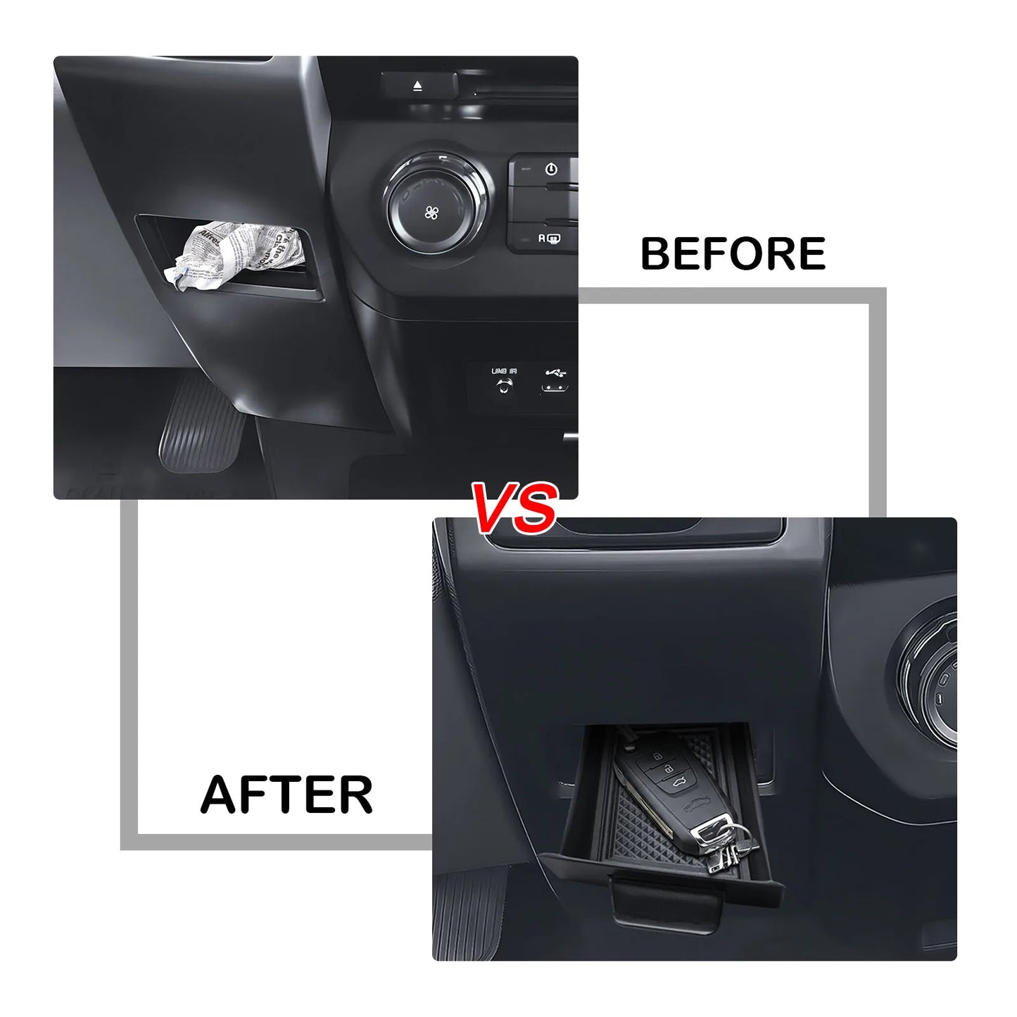 Hidden Center Console Drawer Organizer for Ford F-150 (2015–2020)