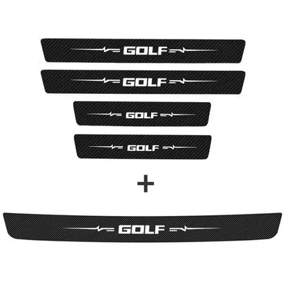 Door sill stickers for VW Golf – anti-scratch protection with a sporty design (4-piece set)