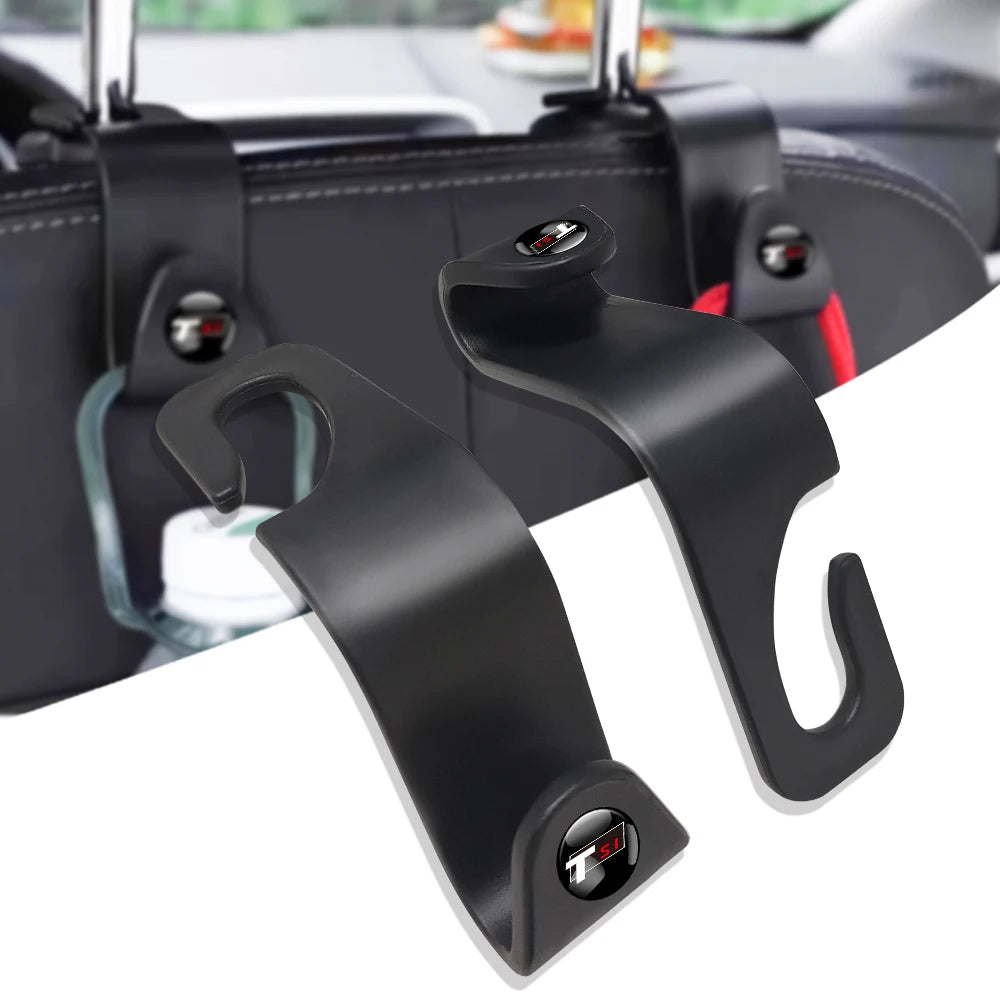 2PCS Volkswagen Headrest Hooks – Universal Rear Seat Hanger for Bags & Groceries