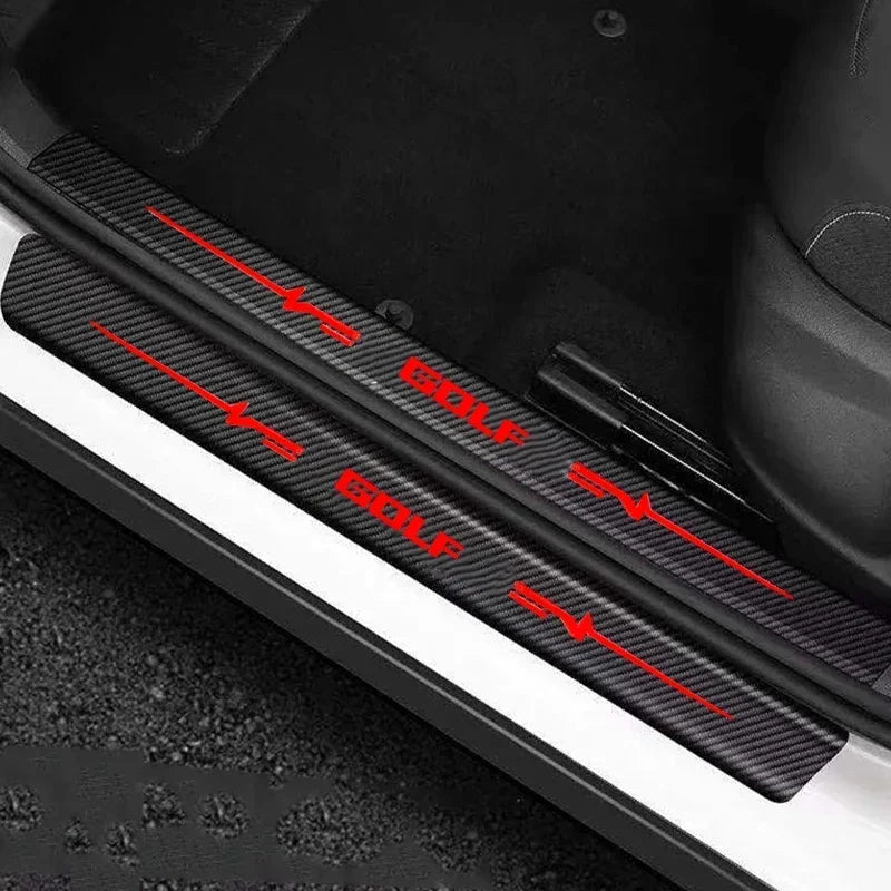 Door sill stickers for VW Golf – anti-scratch protection with a sporty design (4-piece set)