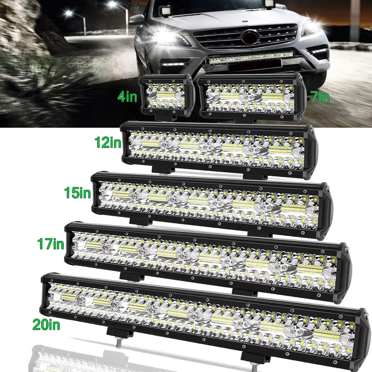 High-Power LED Off-Road Light Bar – Spot & Flood Work Light for Trucks, SUVs & 4x4