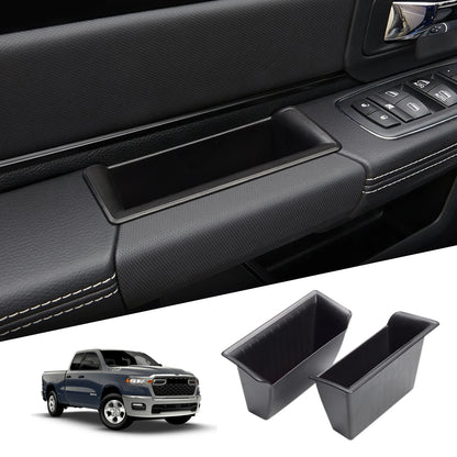Door Handle Storage Organizer Trays for Dodge Ram 1500 2019 to 2026 4 Piece Set