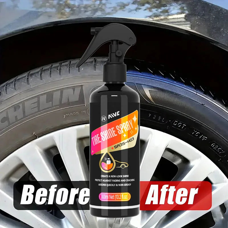 Tire Shine Spray – Long-Lasting Gloss & Rubber Plastic Restorer
