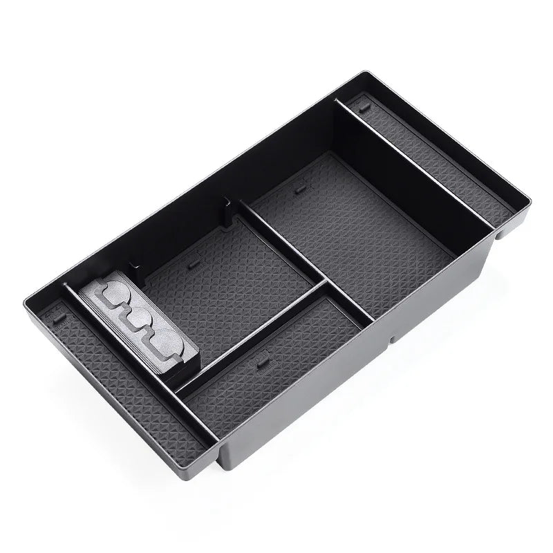 Dual Layer Center Console Organizer for Chevy Silverado 1500 and GMC Sierra 1500 2019 to 2022