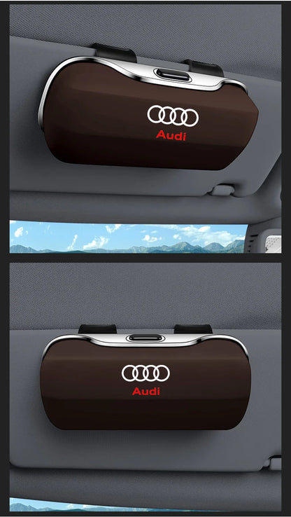 Sunglasses holder for Audi – Premium storage box for sun visors (Q3, Q5, Q7, Q8, A3, A4, A5, A6, A7, A8)