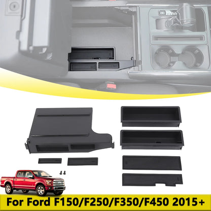 Center Console Armrest Organizer Tray for Ford F-150, F-250, F-350 & F-450 (2015–2020)