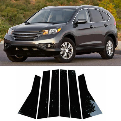 Gloss Black Door Pillar Trim Covers for Honda CRV 2012 to 2016 6 Piece Set