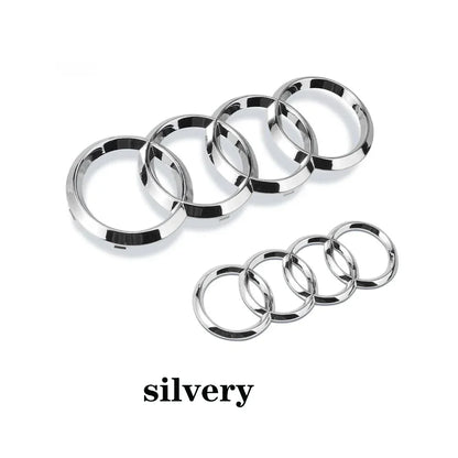 Black or silver 4-ring emblem for Audi – front grill &amp; rear logo badge (A3, A4, A5, A6, A7, Q2, Q3, Q5, Q8, TT)