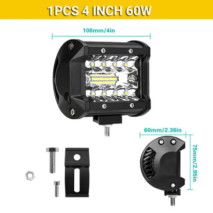 High-Power LED Off-Road Light Bar – Spot & Flood Work Light for Trucks, SUVs & 4x4