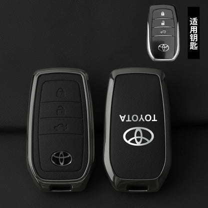 Zinc alloy and leather key case for Toyota – Stylish protection for your car key