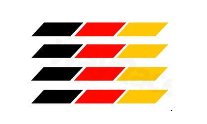 3-color car stickers for VW – sporty accent stripes in black, red, and yellow (4-piece set)