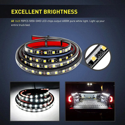 Waterproof LED Truck Bed Light Strip Kit with Switch 12V