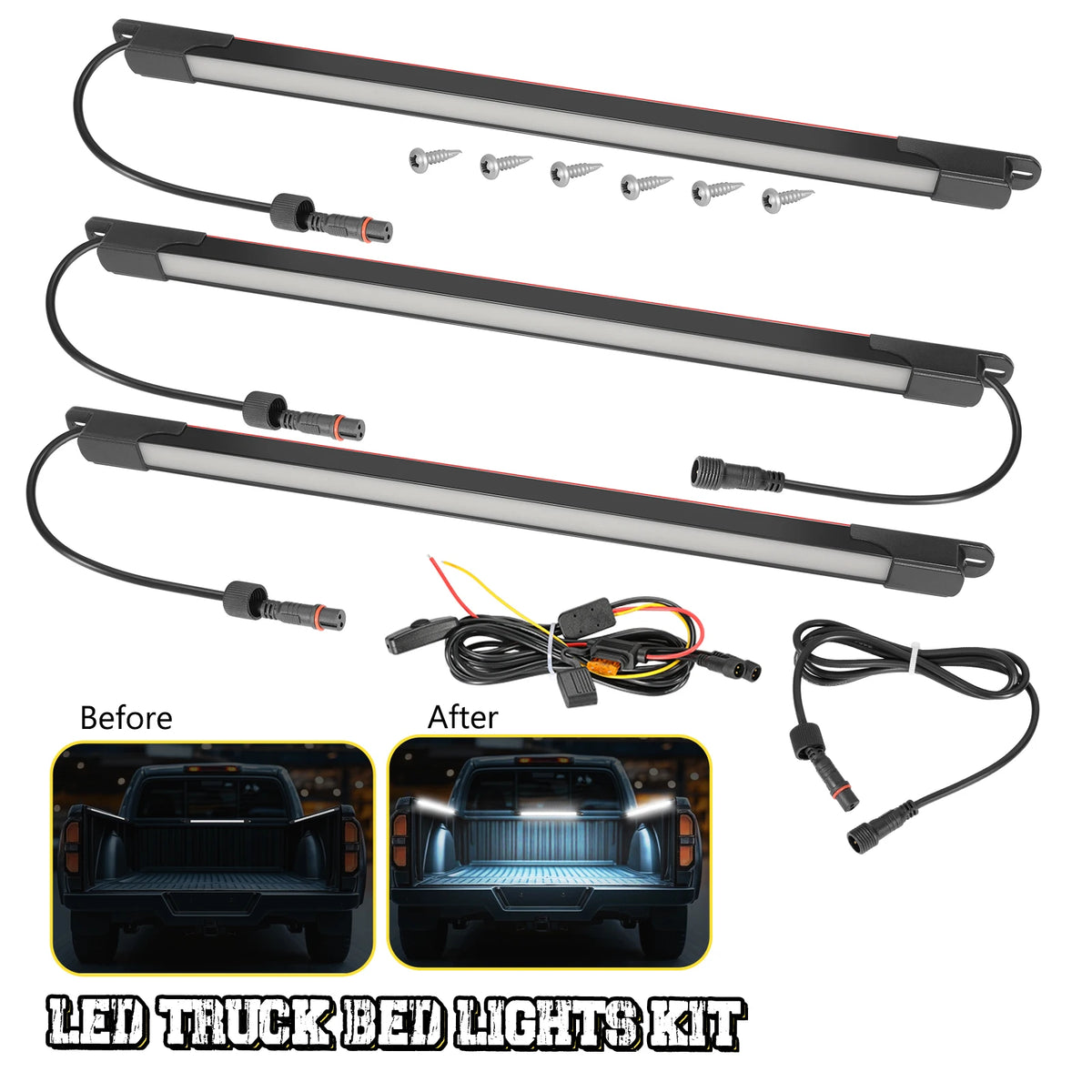3 Piece Waterproof LED Truck Bed Light Kit with 198 LEDs