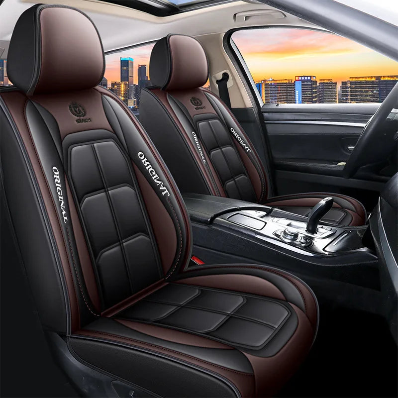Universal Full Leather Car Seat Cover – Premium All-Season Protection for Driver & Passenger Seats