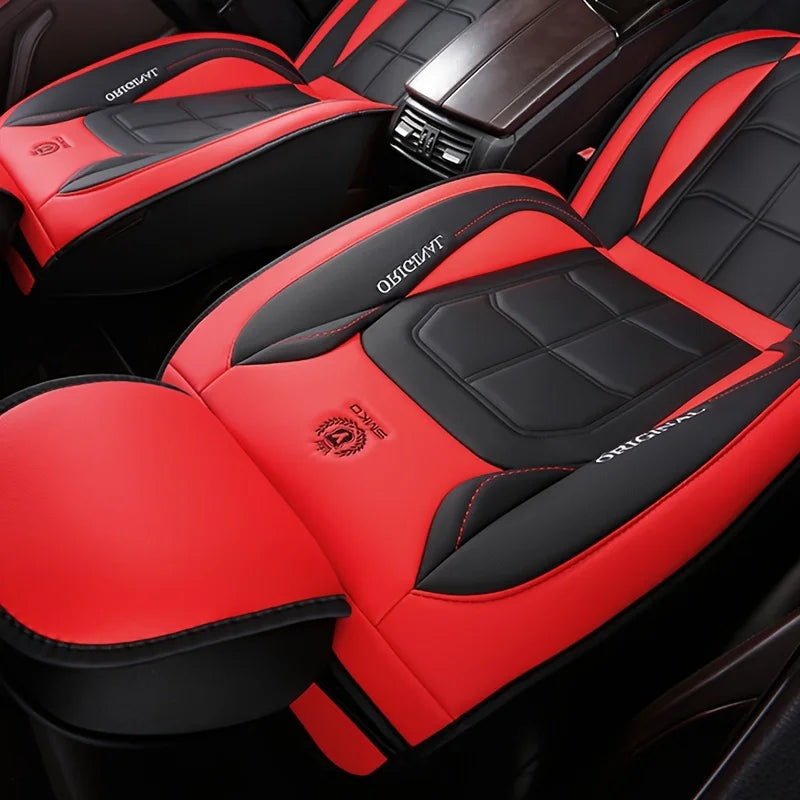 Universal Full Leather Car Seat Cover – Premium All-Season Protection for Driver & Passenger Seats