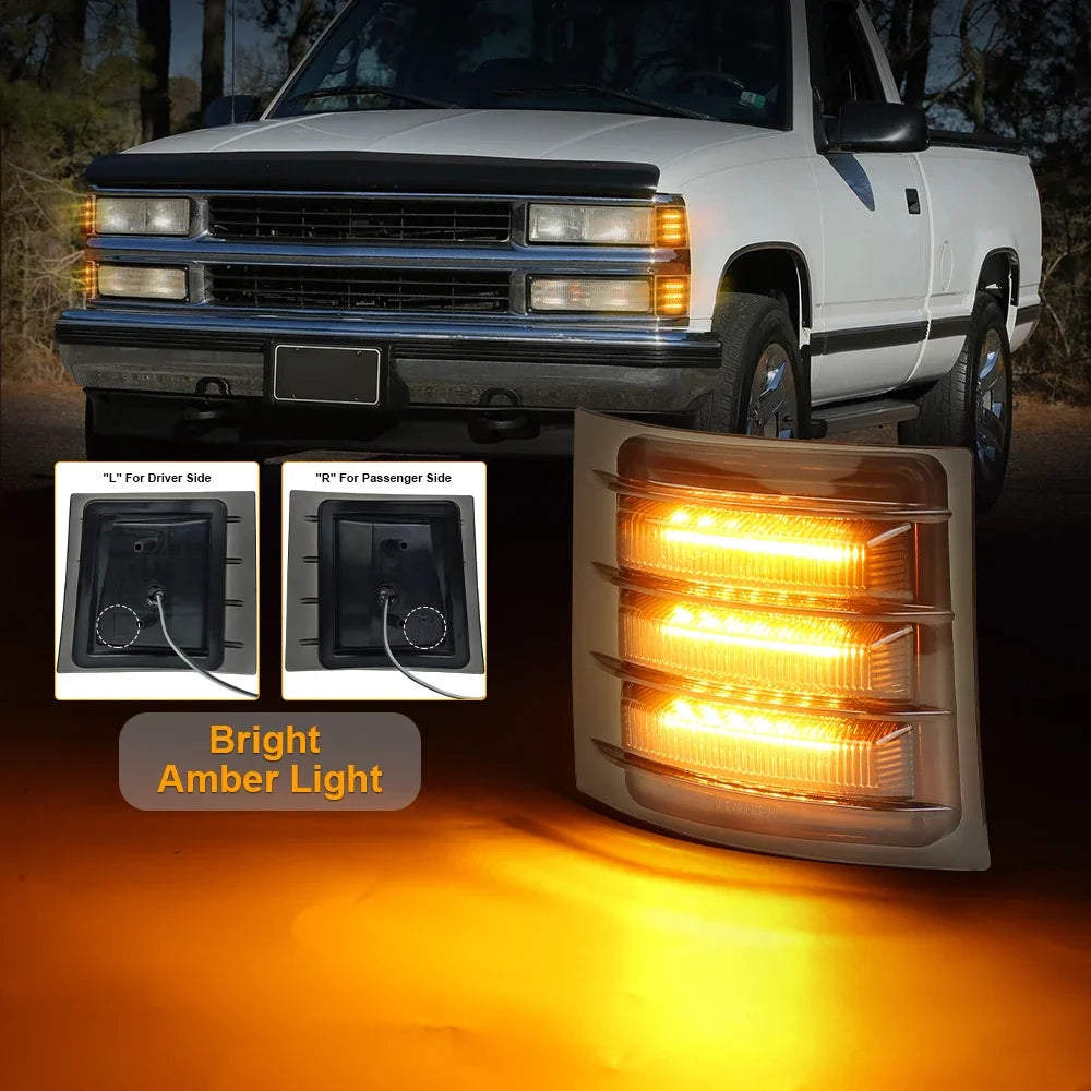 LED Corner Side Marker Turn Signal Lights for Chevy C K 1500 2500 3500 1994 to 1998