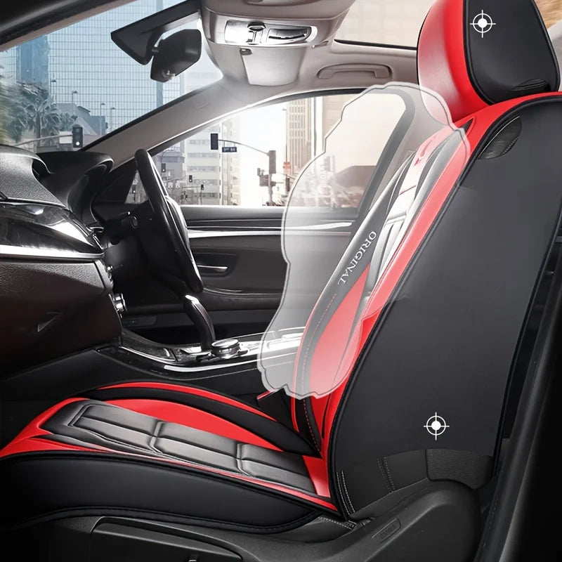 Universal Full Leather Car Seat Cover – Premium All-Season Protection for Driver & Passenger Seats