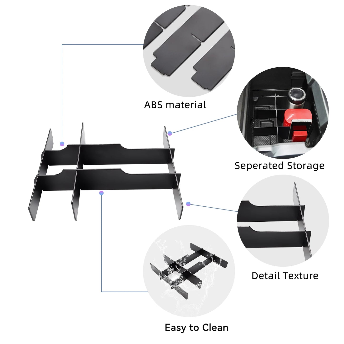 Center Armrest Storage Organizer for Dodge Ram 1500 2500 3500 2019 to 2025