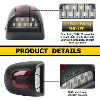 6000K LED License Plate Lights for Chevy Silverado GMC Sierra Tahoe Yukon and Escalade