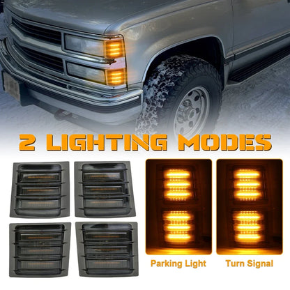 LED Corner Side Marker Turn Signal Lights for Chevy C K 1500 2500 3500 1994 to 1998