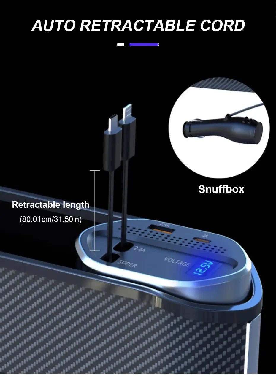 Multifunktionaler Auto-Sitzspalt-Halter mit Wireless Charging & 40W USB/USB-C Ladeanschluss