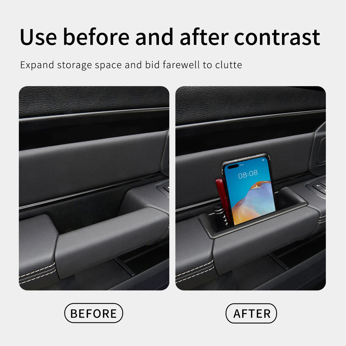 Door Handle Storage Organizer Trays for Dodge Ram 1500 2019 to 2026 4 Piece Set