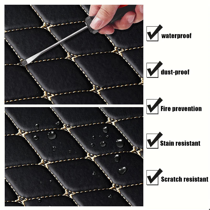 Universal 5PCS Car Floor Mats – Waterproof PU Leather Auto Interior Protection Set for Most Vehicles