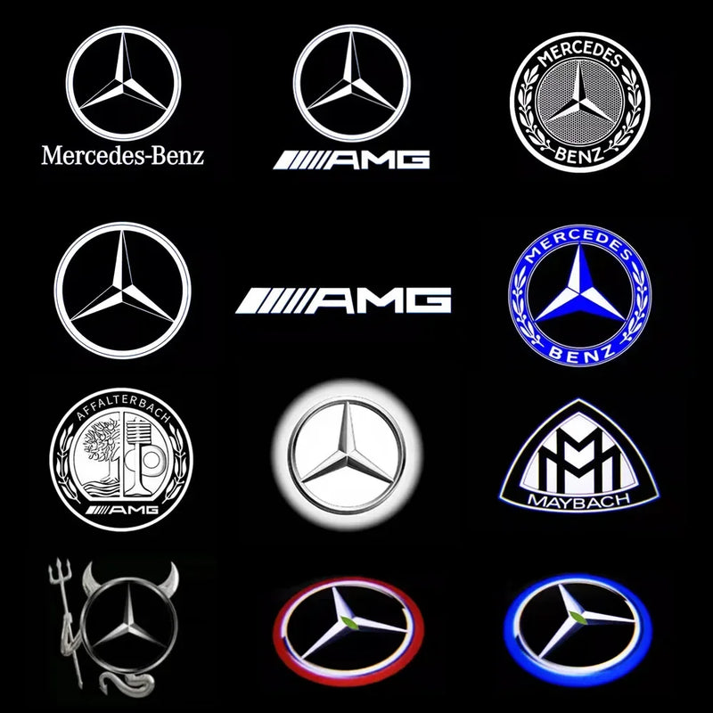 2er-Set LED Türlicht Projektor mit Mercedes-Benz Logo – mit Kompatibel W212, W205, AMG, GLA, GLC, GLB, GLE