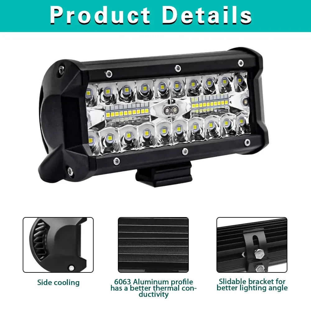 High-Power LED Off-Road Light Bar – Spot & Flood Work Light for Trucks, SUVs & 4x4