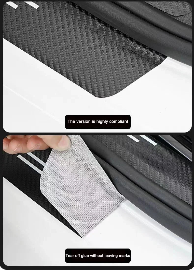 Einstiegsleistenschutz aus Carbonfaser – 3D-Aufkleber für VW Golf 5–8, GTI, Polo MK4–MK7 (60 x 7 cm)