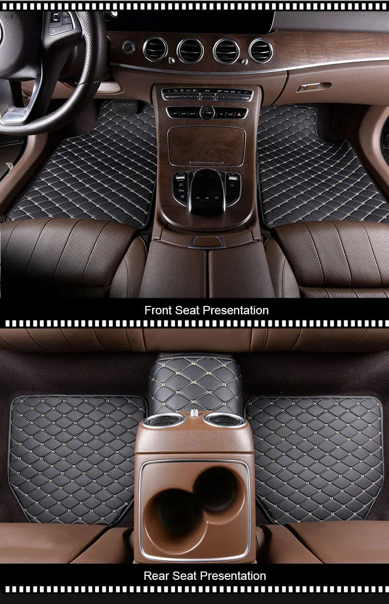 Universal 5PCS Car Floor Mats – Waterproof PU Leather Auto Interior Protection Set for Most Vehicles