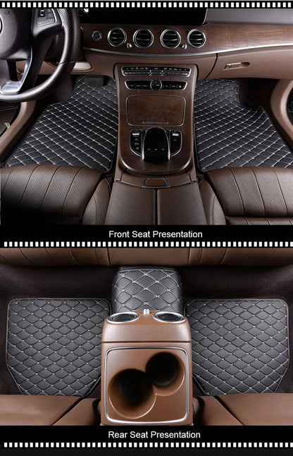 Universal 5PCS Car Floor Mats – Waterproof PU Leather Auto Interior Protection Set for Most Vehicles