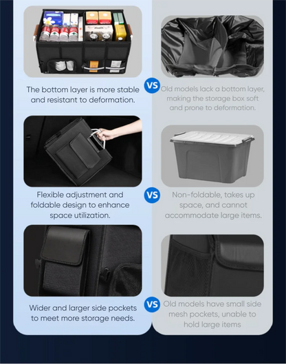 Portable Foldable Car Trunk Organizer – Waterproof Oxford Storage Box up to 92L