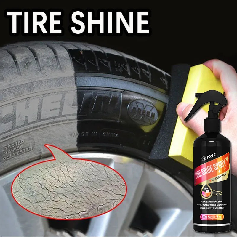 Tire Shine Spray – Long-Lasting Gloss & Rubber Plastic Restorer