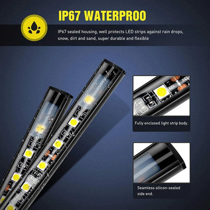 Waterproof LED Truck Bed Light Strip Kit with Switch 12V