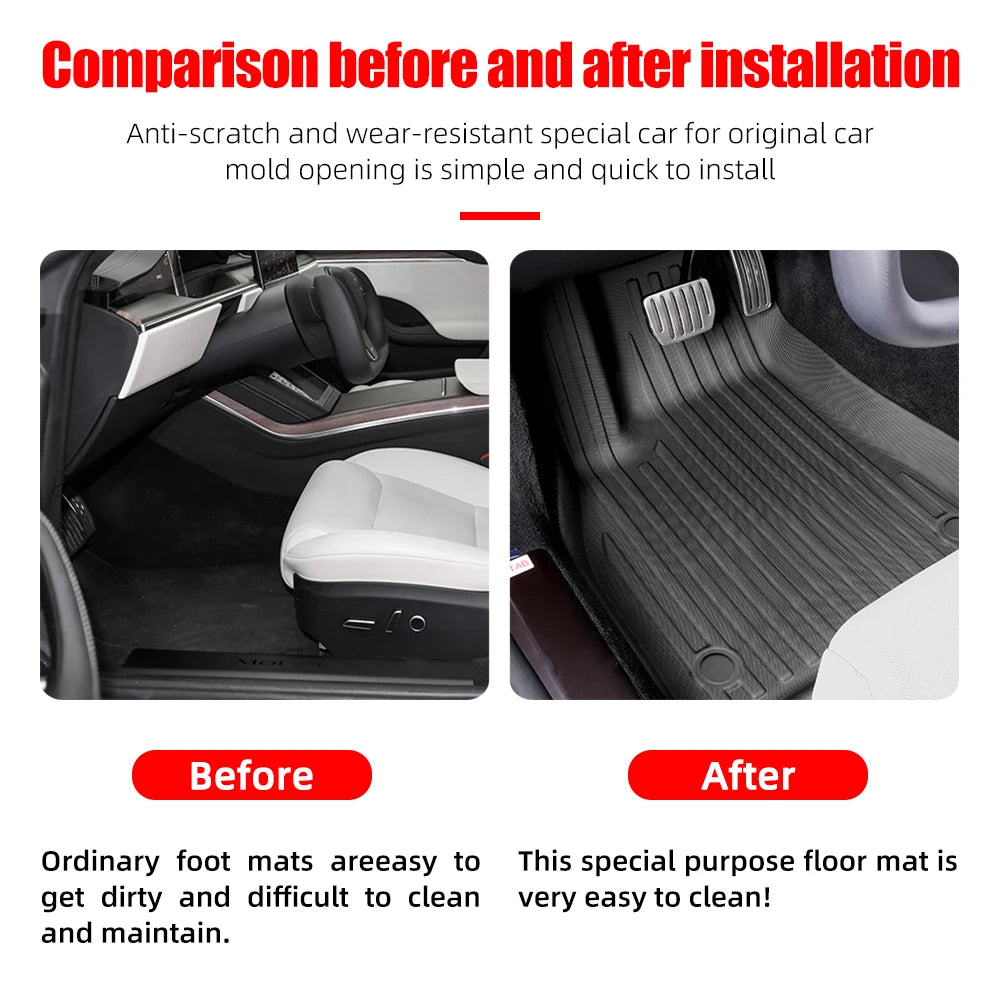 3D TPE All Weather Floor Mats for Chevy Silverado and GMC Sierra 2019 to 2023