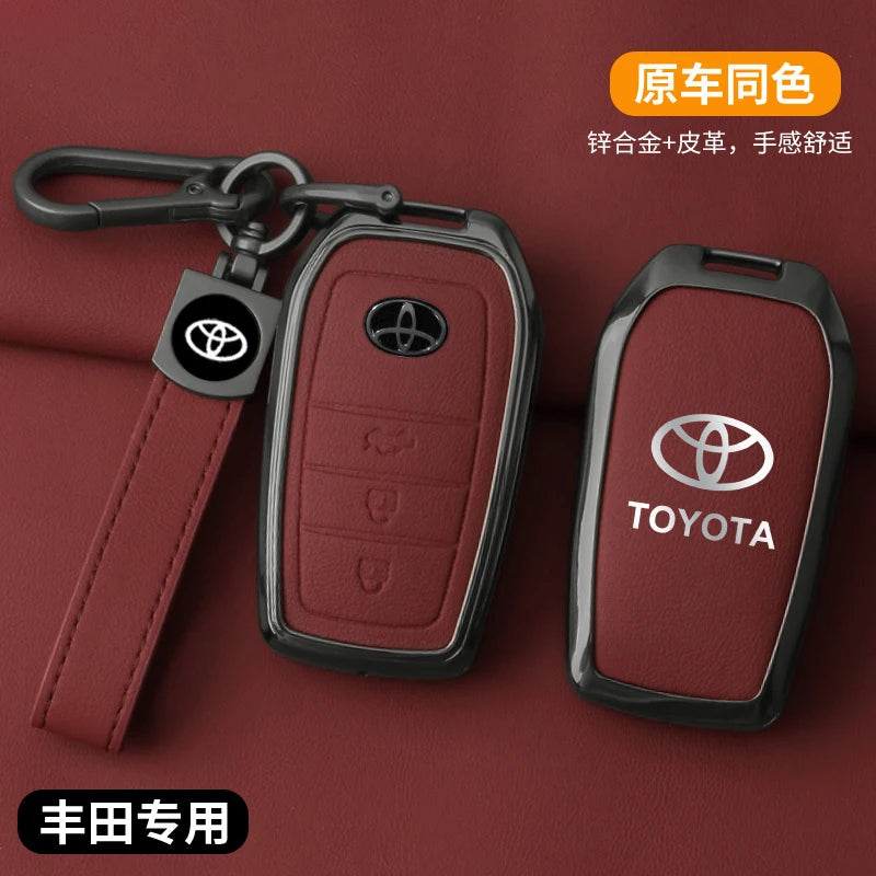 Zinc alloy and leather key case for Toyota – Stylish protection for your car key