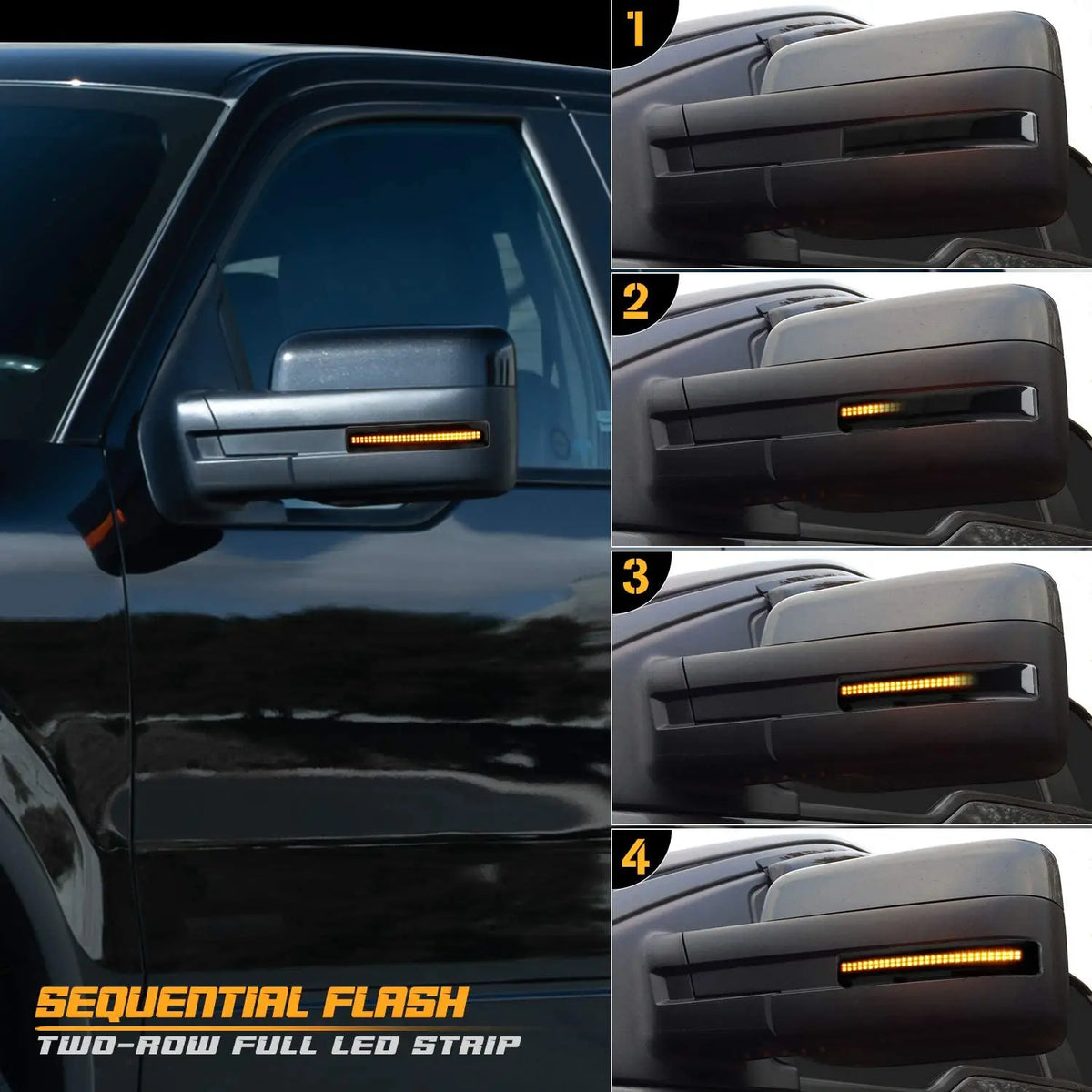 Sequential LED Side Mirror Turn Signal Lights for Ford F-150 & Raptor (2009–2014)