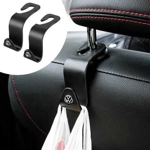 2PCS Volkswagen Headrest Hooks – Universal Rear Seat Hanger for Bags & Groceries