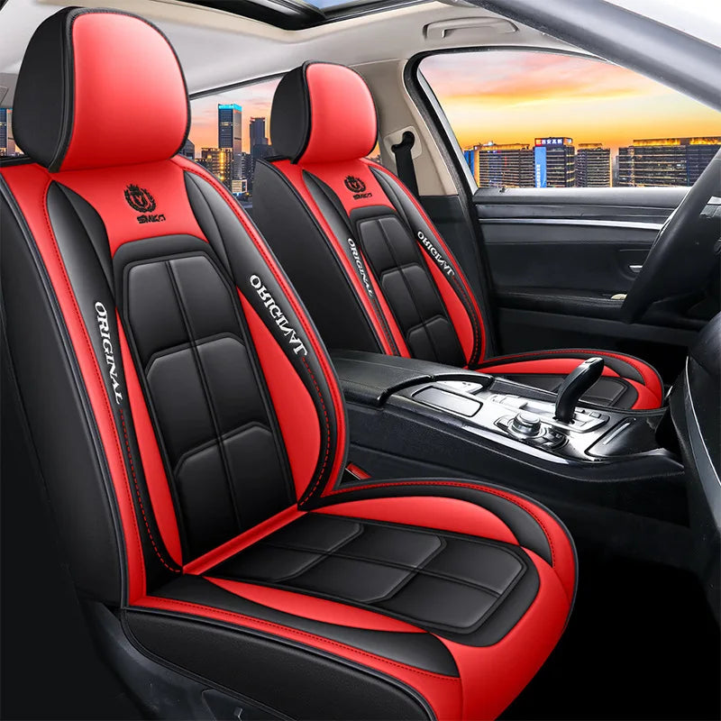 Universal Full Leather Car Seat Cover – Premium All-Season Protection for Driver & Passenger Seats
