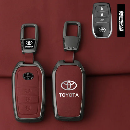 Zinc alloy and leather key case for Toyota – Stylish protection for your car key