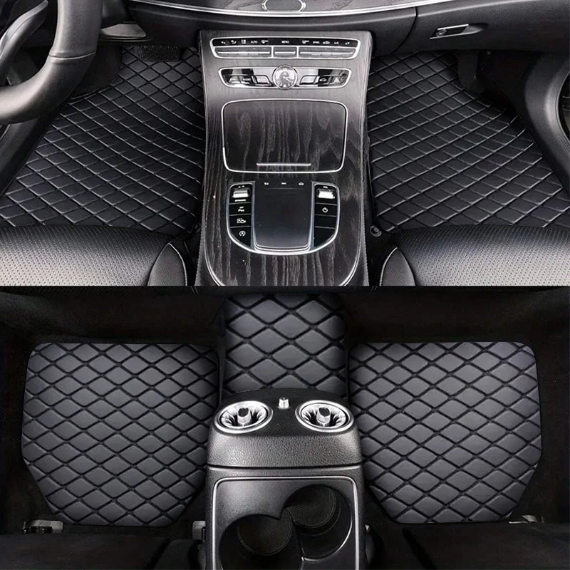 Universal 5PCS Car Floor Mats – Waterproof PU Leather Auto Interior Protection Set for Most Vehicles
