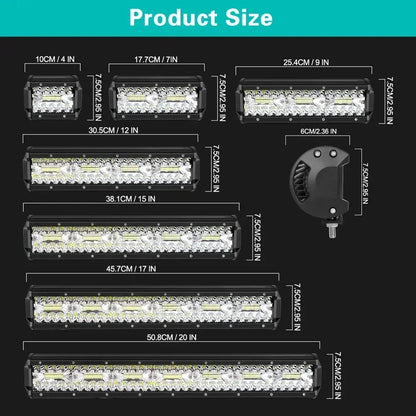 High-Power LED Off-Road Light Bar – Spot & Flood Work Light for Trucks, SUVs & 4x4