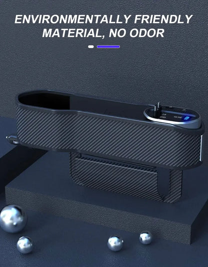 Multifunctional car seat gap holder with wireless charging &amp; 40W USB/USB-C charging port